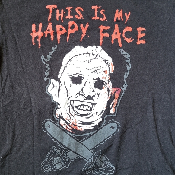 This is My Happy Face T-shirt Black {Large} - Picture 2 of 5